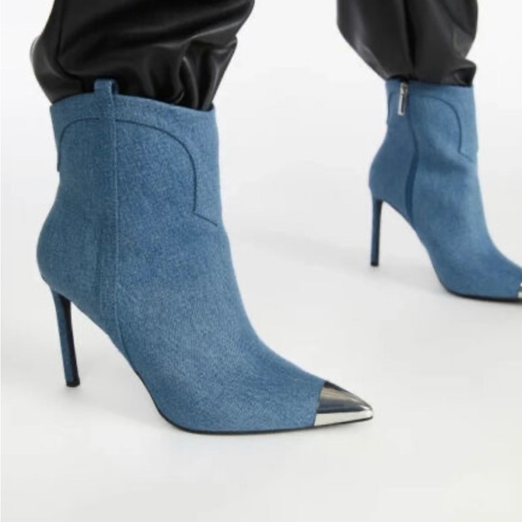 Shoe Dazzle Shoes - Shoedazzle Joelle Denim Stiletto Booties